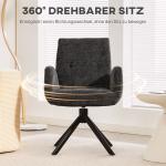 Fåtölj Snurrbar Bekväm Svart Tyg för Vardagsrum och Kontor Modern Design med Mjuk Stoppning Robust 120 kg