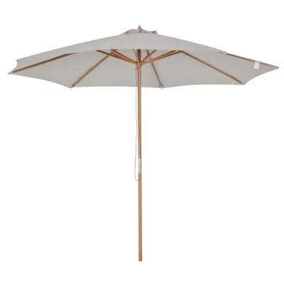 Träparasoll i Bambu-look Elegant Trädgårdsparasoll 300 cm
