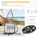 Stativ för Hängstol Stabil Svart Metall för Avkoppling med X-Form Bricka och Fjäderkrok Upp till 120 kg för Hemmet