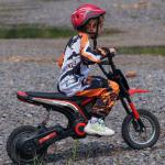 Elmotorcykel för Barn, 24V, med Horn, Ljus och Vridreglage, 8–16 km/h, 8–12 År, Röd