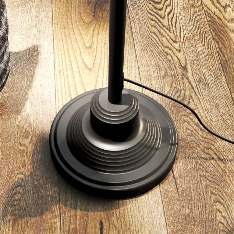 Golvlampa Båglampa Svart av Metall och Tyg 152 cm