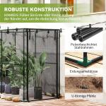 Odlingsbur med Nät Svart Stål och Plast för Trädgård Skyddsbur mot Fåglar och Insekter med Dörr Rymlig och Enkel Åtkomst
