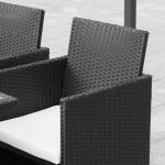 Sittgrupp Trädgårdsset Svart Polyrattan och Glas för Trädgård Terrass Balkong 8 Personer Väderbeständigt