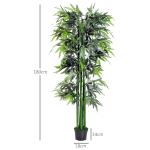 Konstgjord Växt Bambu Grön av Plast och Tyg för Vardagsrum Dekorativt Träd med Plantering Naturlig Look Lättskött 180 cm