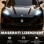 Maserati Elbil för Barn 2-sits med 12V Batteridrift och Fjärrkontroll samt LED och Musik Hållbar och Säker Svart Plast för Lek och Motion