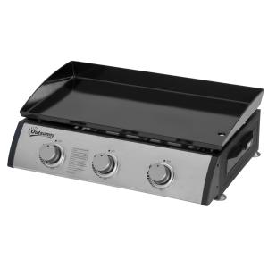 Gasolgrill Bordsgrill med 3 Brännare Silver av Rostfritt Stål för Balkong och Camping BBQ Grill 10000 BTU 63 x 48 x 21 cm