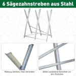 Sågbock Stabil Silver Metall för Brännved och Skogsarbete Hopfällbar Konstruktion för Vedhantering och Sågning 83 x 83 x 79 cm