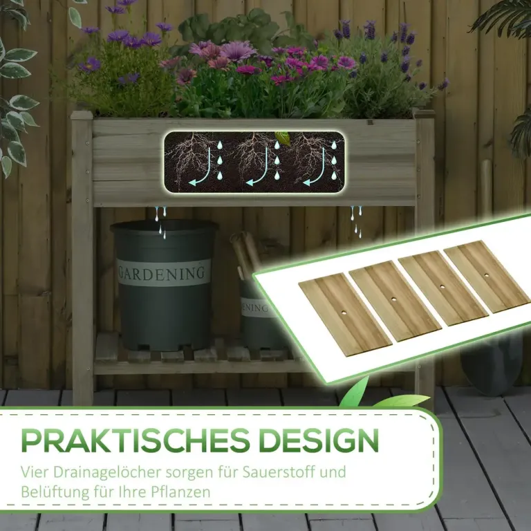 Upphöjd Odlingskrage Planteringslåda med Spaljé Trä