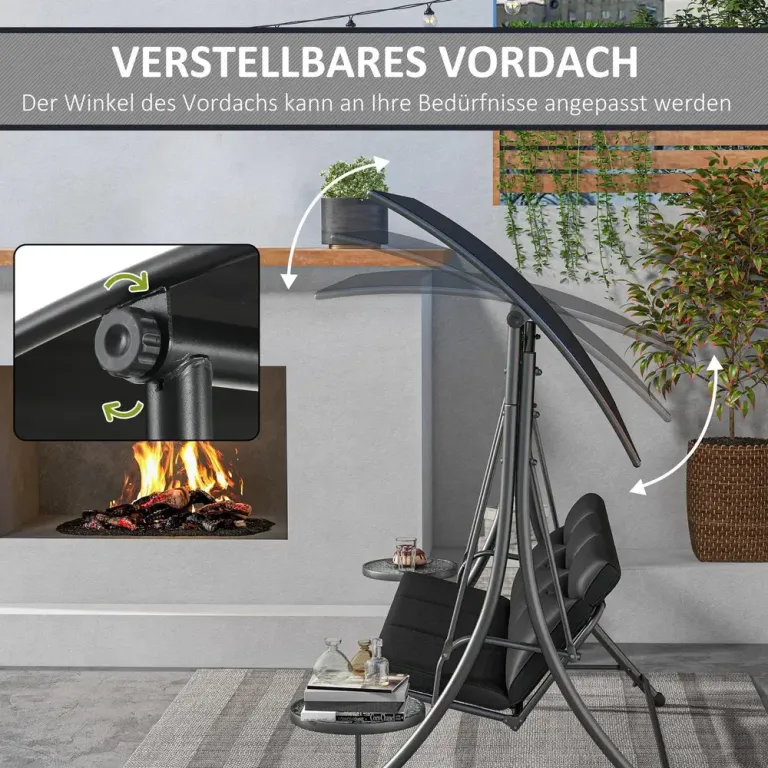 Hammock 3-Sits Svart 271 x 125 x 177 cm