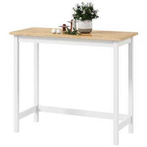 Barbord i Eklook, Kompakt för 2 Säten, Naturträ+Vit