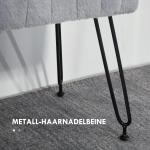 Bänk Skobänk Grå av Fuskpäls och Metall för Hall och Sovrum Stoppad Bänk med Fuskpälslook 82 x 30 x 47 cm