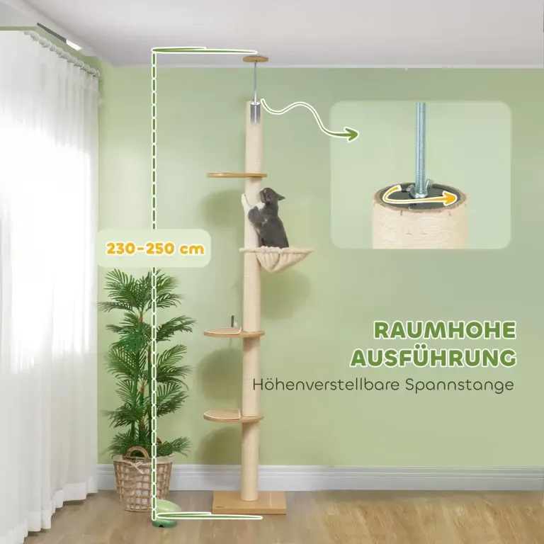 Klösträd Takhög Ek Krämvit av Plysch och Trä för 230-250 cm