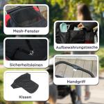 Hundvagn Husdjursvagn Hopfällbar Svart av Oxford Tyg och Stål för Stora Hundar och Katter Transportvagn med Bromsar 30 kg