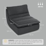 Golvstol Meditationsstol Lazy Sofa Grå av Skum ve Tyg för Hemmakontor Relaxstol ile Tvättbart Överdrag