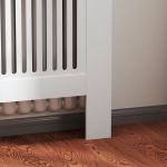 Kylarkåpa Elementskydd med Horisontella Lameller Vit av MDF för Vardagsrum och Sovrum Radiatordekoration 78 x 19 x 81 cm