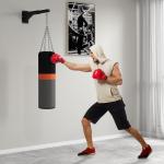 Boxningssäckhållare Väggfäste Svart av Stål för Boxningssäck Justerbar Boxhållare för Fitness och Träning