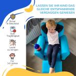 Barnfåtölj med Liggfunktion Minisoffa för Barn 3-6 År med Mugghållare Idealisk för Lekrum Blå 62 X 52 X 69 Cm