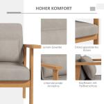 Klädd Stol Accentstol Grå av Tyg och Trä för Vardagsrum och Sovrum Bekväm Stol med Armstöd Moderna Träben 70 x 72 x 76 cm