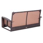 Hängande Trädgårdsbänk i Konstrotting, 2-Sitsig Gungbänk för Avkoppling, Väderbeständig Hängsoffa för Veranda, Brun, 127 x 57,5 x 60 cm