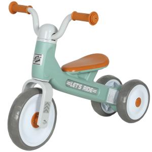 Balanscykel för Småbarn utan Pedaler med 3 Tysta Hjul för Lek och Motion Hållbar och Säker Grön Plast och Metall 12-36 Månader