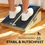 Stretchbräda Justerbar Vadstretch Naturfärgad Trä för Träning och Rehab Lutande Bräda med 4 Vinklar och Halkskydd Ergonomisk Fotstöd