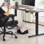 Fotstöd Fotpall Svart av Sammet för Kontor och Hemmakontor Ergonomiskt Stöd med Halkskydd