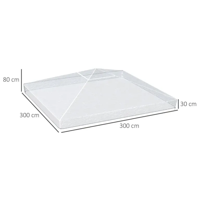 Ersättningstak för Paviljong Skyddskåpa Transparent 3 x 3 m