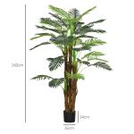 Konstgjord Växt Palm Grön av Plast för Inomhus och Utomhusbruk Konstträd med 36 Grenar 160 cm