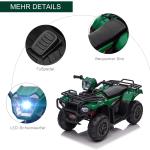 Elektrisk Fyrhjuling för Barn, Tuff ATV med LED-Ljus och Musik, Rolig Körupplevelse för Små Äventyrare, Svart/Grön, 88 x 45 x 50 cm