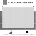 Paviljonggardiner 2-pack med Fönster och Dörrar för Trädgårdspaviljong Hållbar och Vattenavvisande Vit Tyg för 3 x 3 m