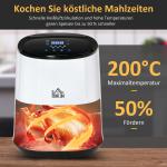 Varmluftsfritös med 7 Program, Kompakt Airfryer för Hälsosam Matlagning, LCD-Display och Non-Stick Korg, Vit/Svart, 33,9 x 24,9 x 29,9 cm, 2,5 l