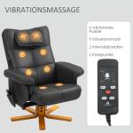 TV-Stol Relaxstol Svart av Konstläder och Metall för Vardagsrum Massagestol med Pall och Liggfunktion