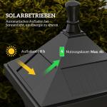 Sollampa för Trädgård med LED och Ljussensor för Utomhusbelysning Hållbar och Vattentät Svart Plast och Metall IP44 127 cm
