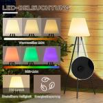 Golvlampa Utomhuslampa Vit av Aluminium och Plast för Inomhus och Utomhus Solar Lampa med Ljussensor USB Uppladdningsbar