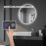 Badrumsspegel Väggspegel Silver av Glas för Badrum LED Belysning med Touch och Anti-Imma 70 x 50 cm