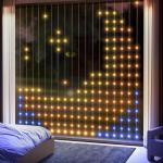 Ljusslinga Ljusridå med 400 LED Varmvit av Plast och Koppar för Fest och Jul Gardin med Musiksynkronisering 3 x 3 m