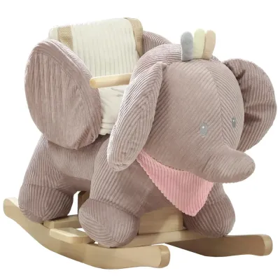 Gungdjur Elefant Brun Trä och Plysch för 65x35x50 cm