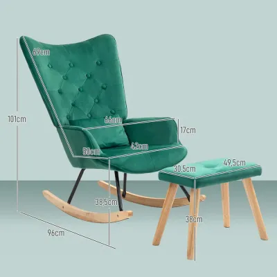 Gungstol Amningsstol Grön av Sammet 66 x 96 x 101 cm