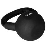 Kettlebell i Gjutjärn 10 kg, Ergonomisk Träningsvikt med Neoprenbeläggning, Skonsam mot Golv för Hemmaträning, Svart