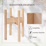 Blomställ i Trä 2-Pack, Dekorativa Blompallar i Olika Höjder, Naturlig Inredning för Krukor, Natur