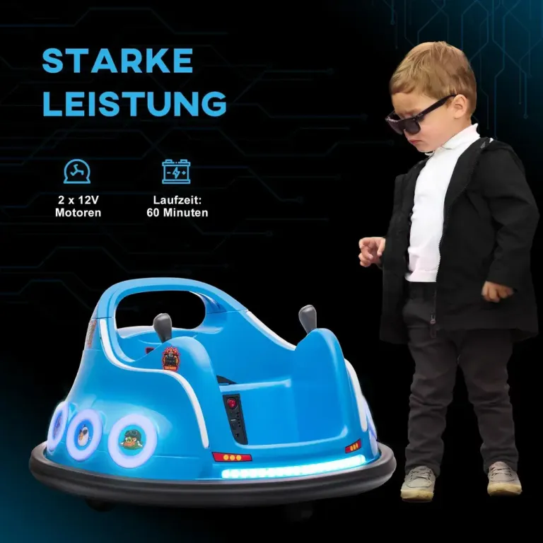 Elbil för Barn 12 v Stötfångare med Fjärrkontroll Blå