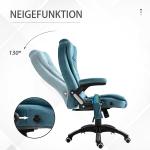 Gamingstol med Massage och Värme, Ergonomisk Kontorsstol i Blått Konstläder, Bekväm Spelstol med Hög Rygg, Blå, 68 x 72 x 110-120 cm, 120 kg