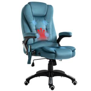 Gamingstol med Massage och Värme, Ergonomisk Kontorsstol i Blått Konstläder, Bekväm Spelstol med Hög Rygg, Blå, 68 x 72 x 110-120 cm, 120 kg