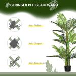 Konstgjord Palm i Kruka, Naturtrogen Konstväxt med Cementfyllning, Underhållsfri Dekoration för Inomhusbruk, Grön, 150 cm