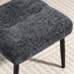 Fotpall Chenille Mjuk Mörkgrå Tyg och Stål för Vardagsrum och Sovrum Sittpuff med Vadderad Sits och Metallben Modern och Bekväm 45x41x38 cm