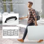 Campingbord Fällbart Bord Vit av HDPE och Stål för Trädgård och Balkong Buffébord för 6 Personer Robust och Bärbar 180 x 75 x 73 cm