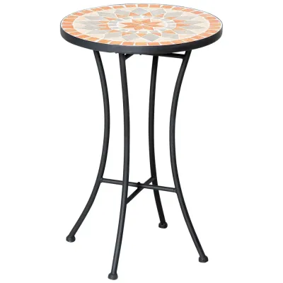 Blompall i Mosaik Rund Trädgårdspall 35,5 cm