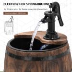 Dekorativ Trädgårdsfontän med Vattenfall Rustik Vattenpump Granträ och Metall Charmig Dekoration för Trädgård och Terrass Mörkbrun 32 X 58,5 Cm
