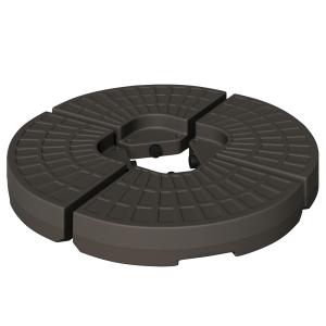 Fyllbar Parasollfot, Stabilt Paraplystativ i HDPE-Plast, Fylls med Sand eller Vatten för Extra Tyngd, Kaffebrun, 100 x 100 x 10,5 cm, 17/25 kg
