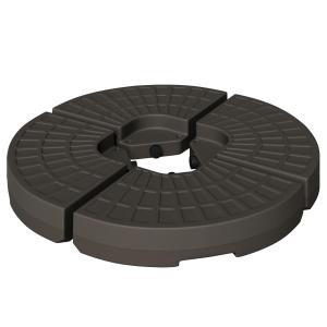 Fyllbar Parasollfot, Stabilt Paraplystativ i HDPE-Plast, Fylls med Sand eller Vatten för Extra Tyngd, Kaffebrun, 100 x 100 x 10,5 cm, 17/25 kg